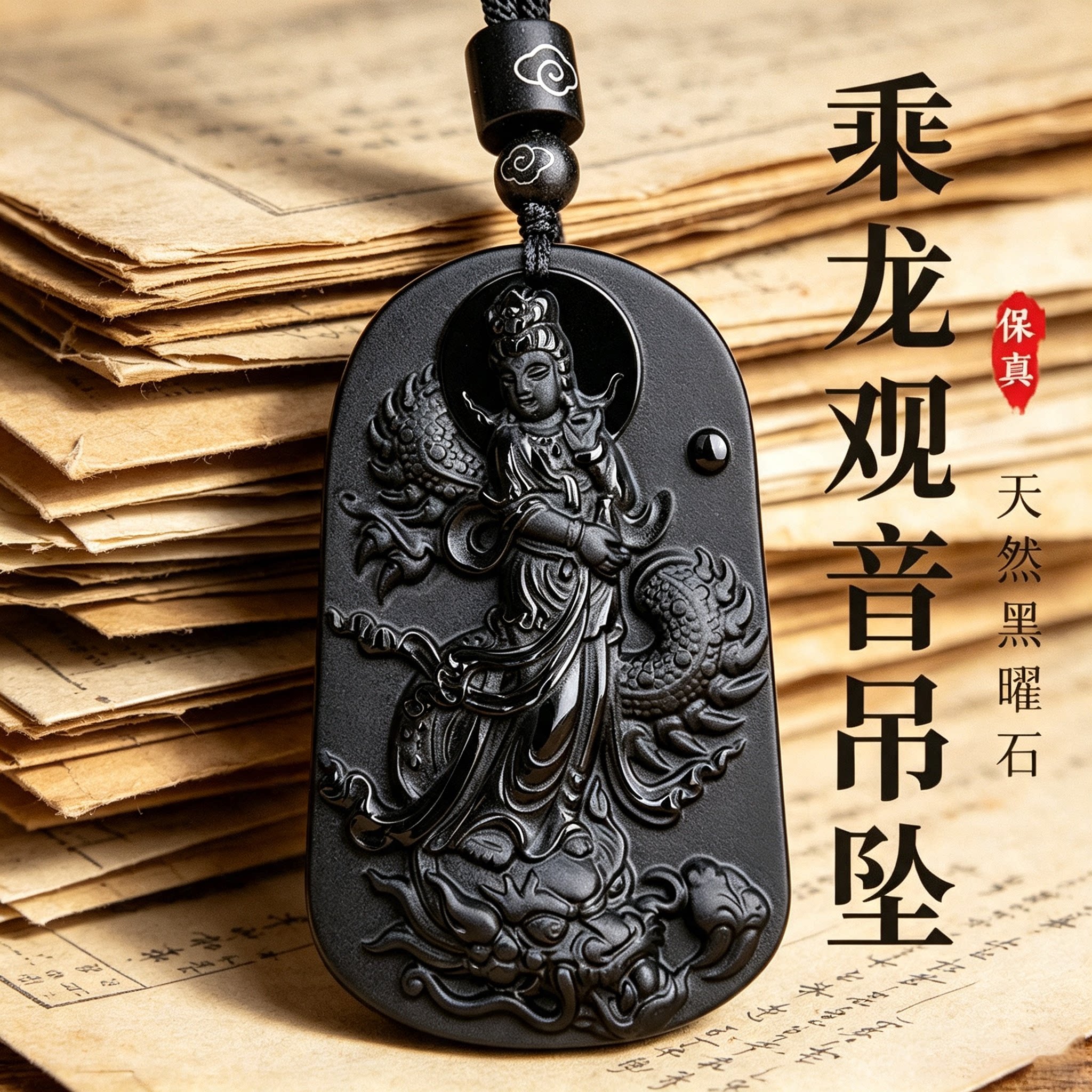 天然和田玉男本命年转运观音吊坠