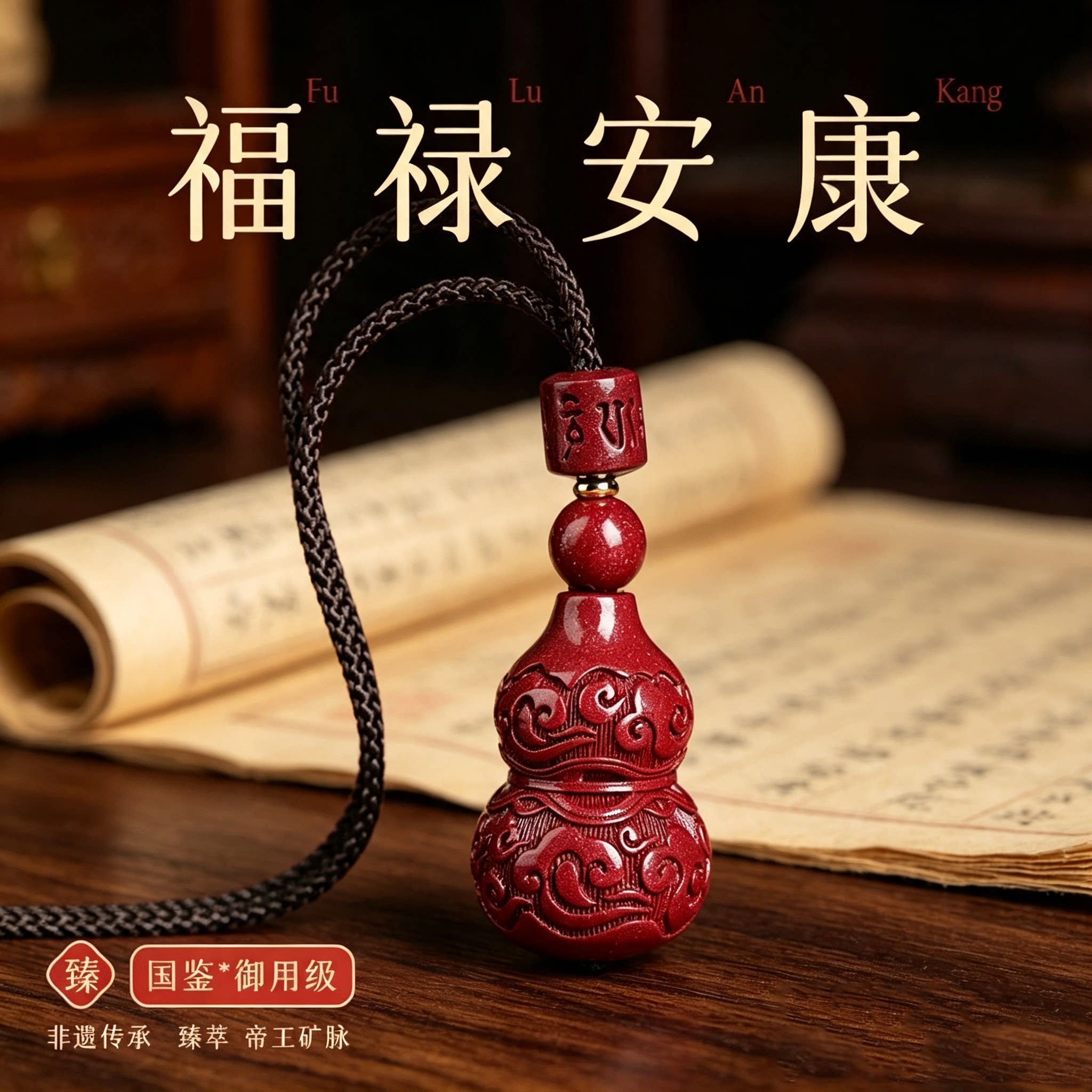 高含量朱砂葫芦本命年转运吊坠