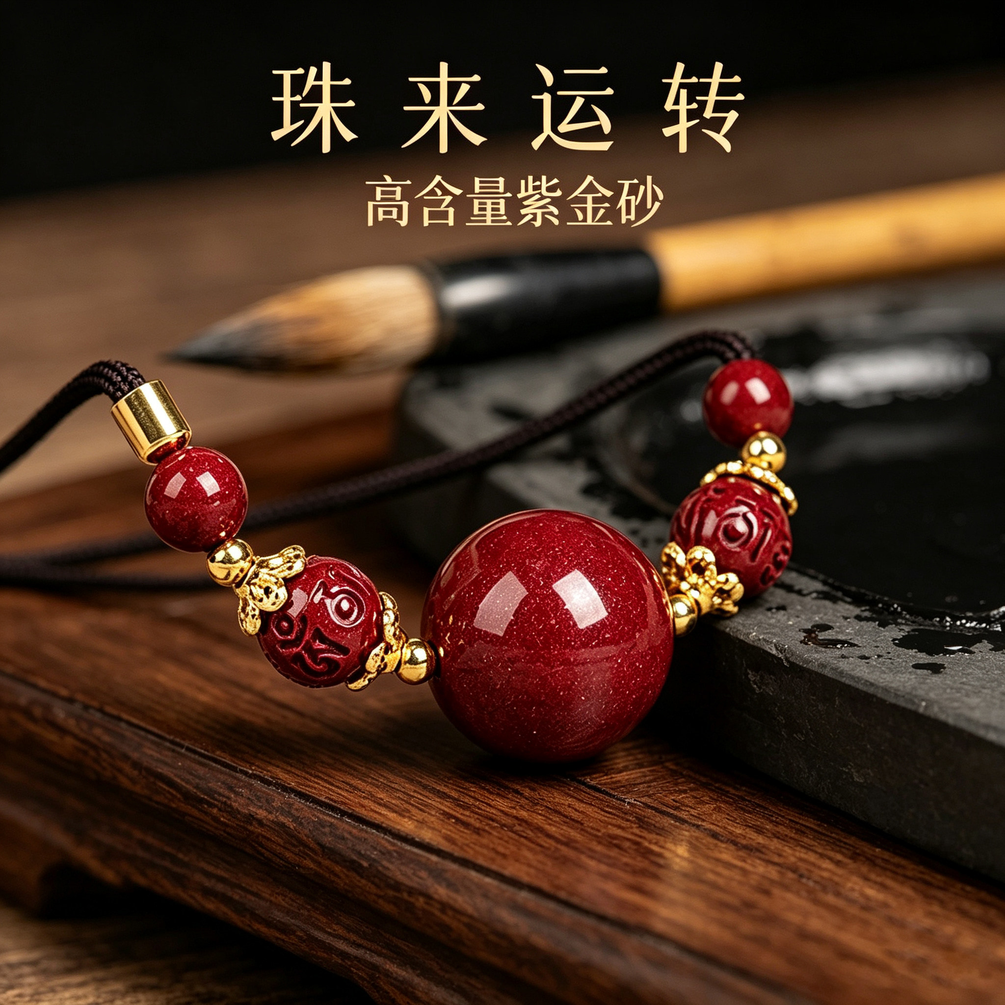 高含量朱砂转运珠本命年女款锁骨