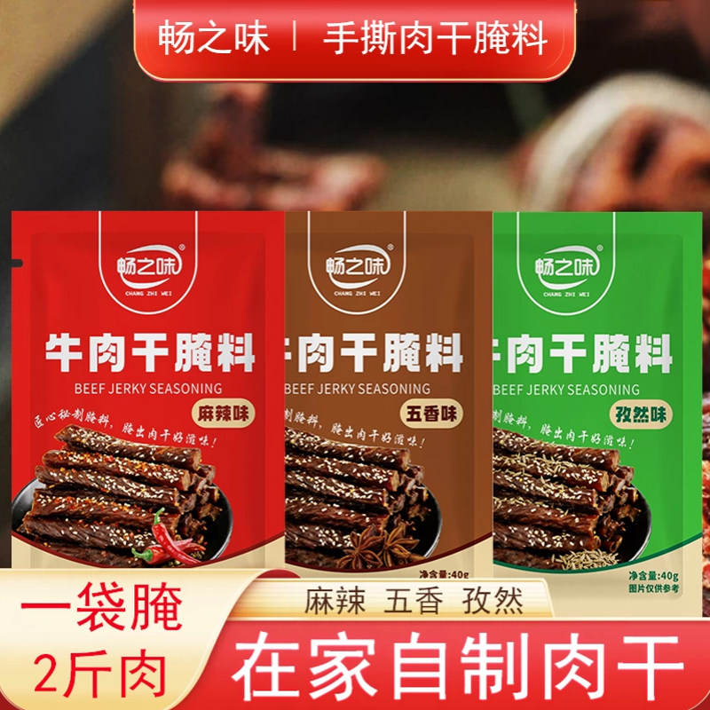 牛肉干腌料畅之味牛肉干腌料麻辣孜然五香小包装自制肉干