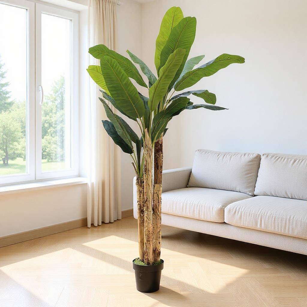 北欧大型绿植芭蕉树摆件植物落地盆栽室内装饰品新绿高