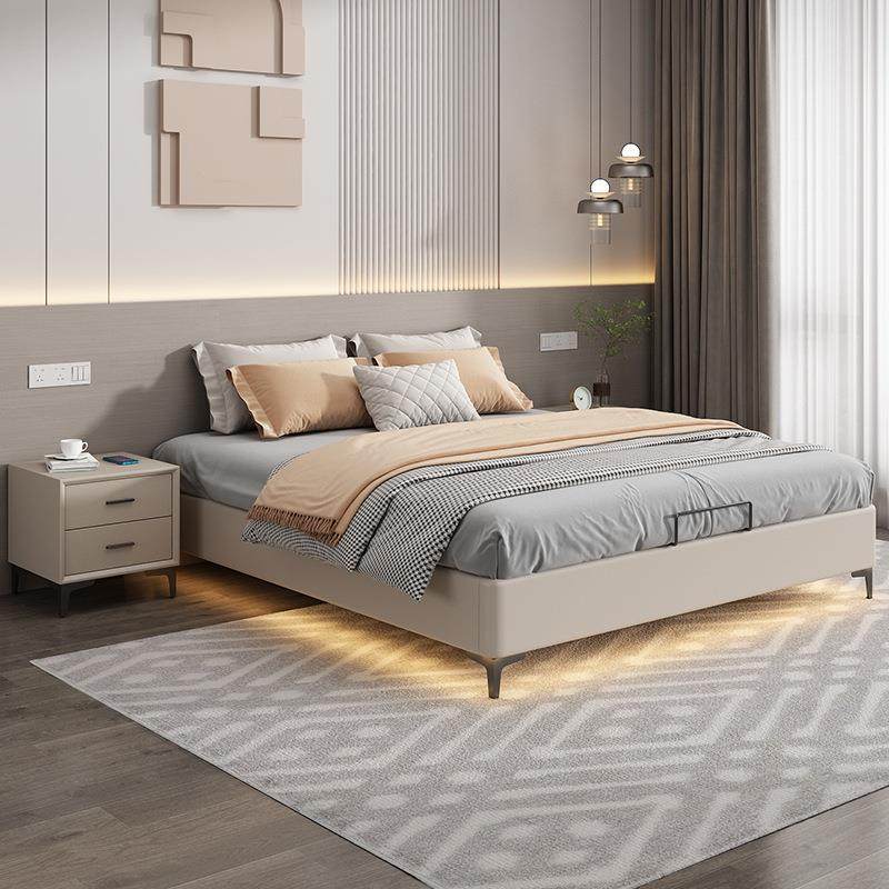 双人床实木床简约现代床架榻榻米1.5米出租房用1.8米床无床头新款