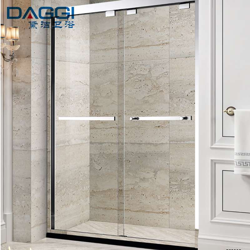 不锈钢玻璃淋浴一字房双活动卫生间装修干湿分离隔断门浴室推拉门