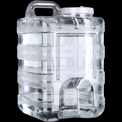 纯净水桶家用储水用功夫茶食品PC级透明装15L升带水龙头方桶户外