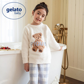 gelato baby半边绒儿童睡衣女中大童青少年珊瑚绒亲子家居服秋冬