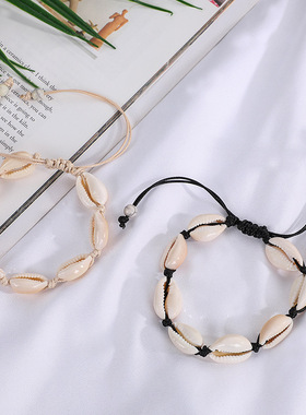 跨境欧美夏季沙滩复古贝壳手链