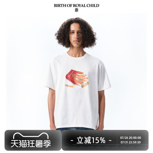 BIRTH OF ROYAL CHILD.BORC 薯条烫钻TEE纯棉透气宽松廓形裁剪