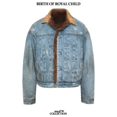 BIRTH OF ROYAL CHILD.BORC 【吴嘉轩同款】泥染褶皱短款牛仔外套