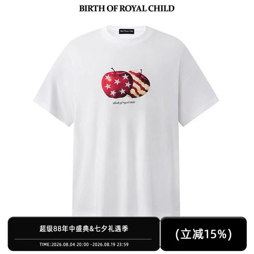 BIRTH OF ROYAL CHILD.BORC 苹果油画TEE复古印花进口supima棉