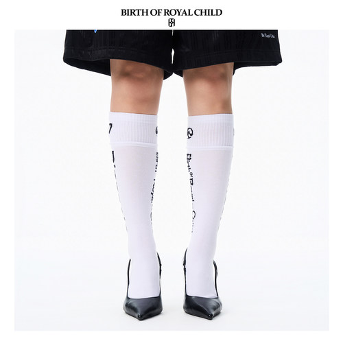 BIRTH OF ROYAL CHILD.BORC Pinnacle足球袜双层标语长袜小腿袜