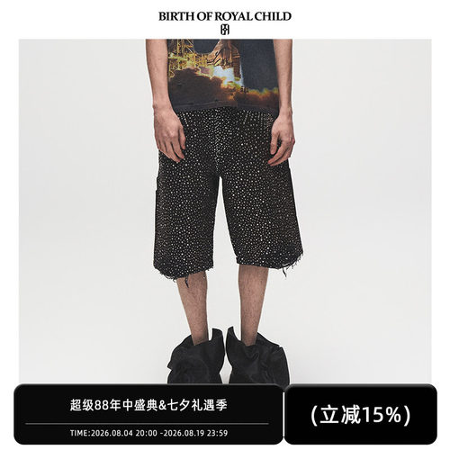 BIRTH OF ROYAL CHILD.BORC 【郑秀文同款】镭射满钻牛仔短裤