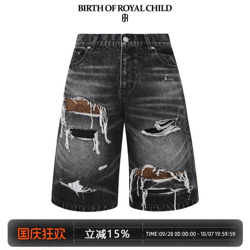 BIRTH OF ROYAL CHILD.BORC 【高卿尘同款】藏宝图破坏牛仔短裤