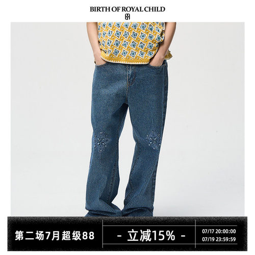 BIRTH OF ROYAL CHILD.BORC 【檀健次同款】光芒满钻牛仔裤14oz