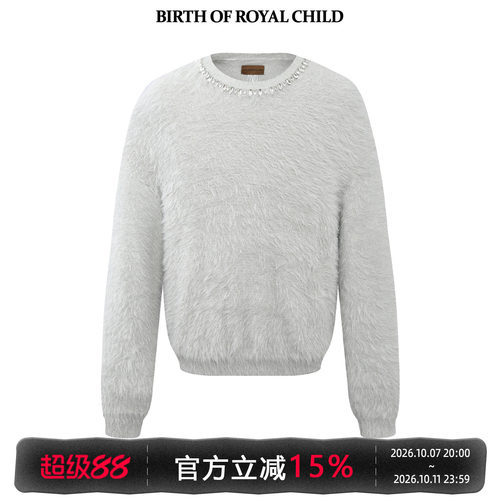 BbirthofR皇冠镶钻圆领毛衣