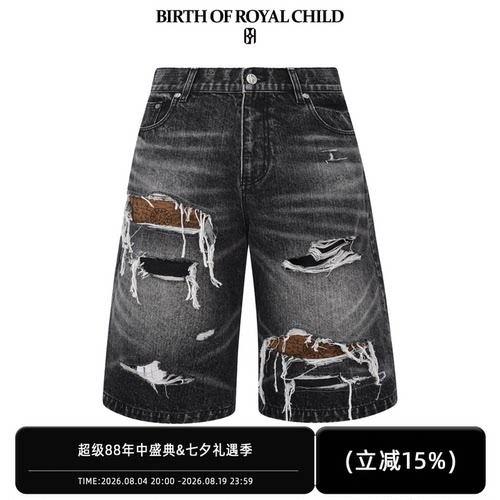 BIRTH OF ROYAL CHILD.BORC 【高卿尘同款】藏宝图破坏牛仔短裤
