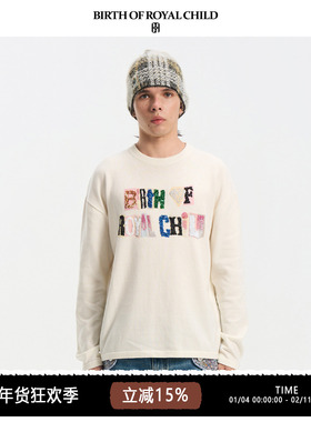 BIRTH OF ROYAL CHILD.BORC 四重工艺珠片标识复古街头长袖TEE