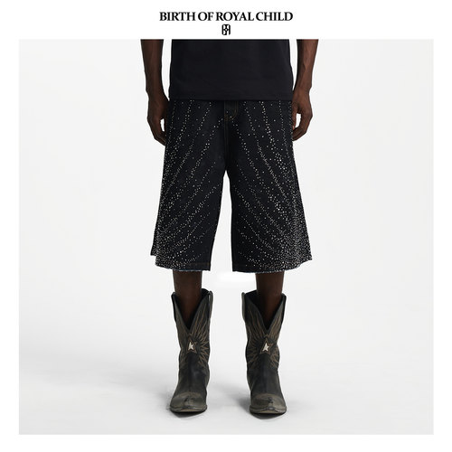 BIRTH OF ROYAL CHILD.BORC 【汪苏泷同款】流星满钻七分裤休闲裤