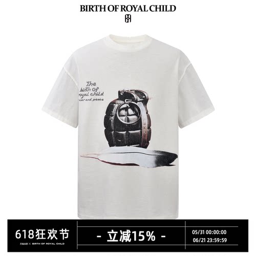 BIRTH OF ROYAL CHILD.BORC 【小鬼同款】和平鸽印花TEE短袖男