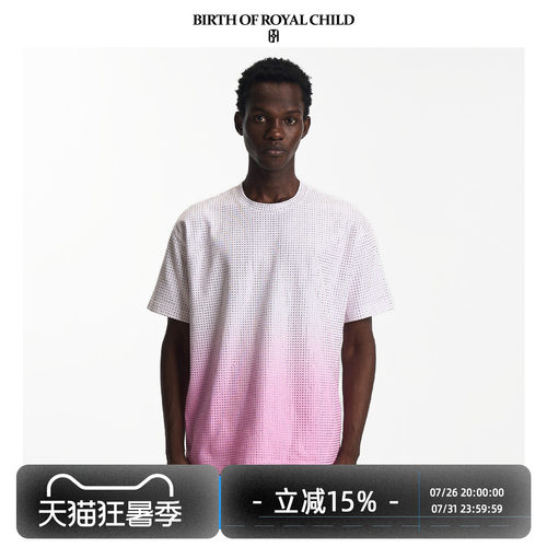 BIRTH OF ROYAL CHILD.BORC 【华晨宇同款】银河粉钻短袖渐变T恤