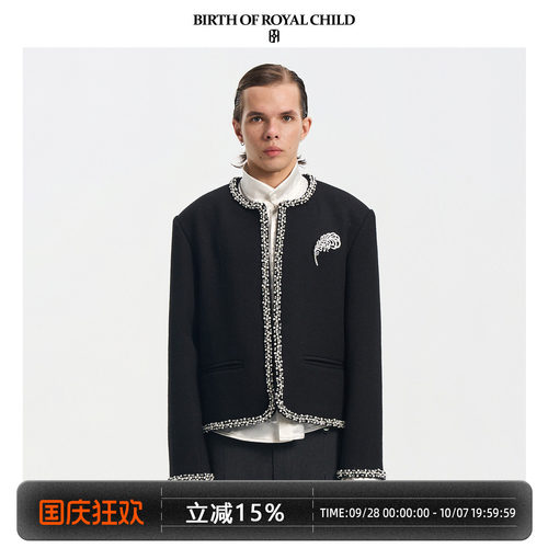 BIRTH OF ROYAL CHILD.BORC 【阿信同款】珍珠羽毛夹克万针刺绣