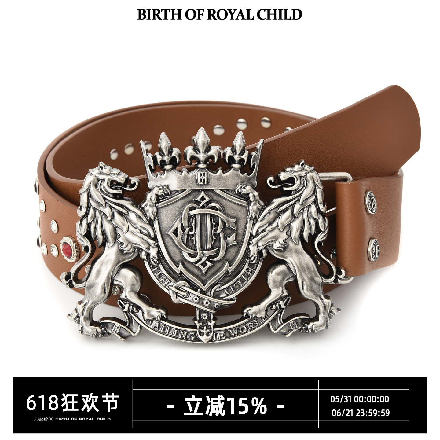 BIRTH OF ROYAL CHILD.BORC 【华晨宇同款】双狮宝石勋章腰带男