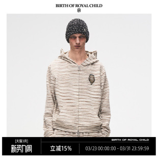 条纹针织帽衫 ROYAL 毕雯珺同款 休闲外套 CHILD.BORC BIRTH