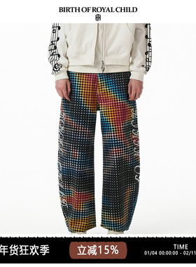 BIRTH OF ROYAL CHILD.BORC 【黄子弘凡同款】热感波点弯刀裤刷蜡