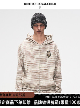 BIRTH OF ROYAL CHILD.BORC 【毕雯珺同款】条纹针织帽衫休闲外套