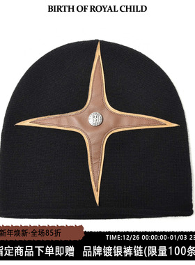BIRTH OF ROYAL CHILD.BORC 【何与同款】十字拼贴冷帽男针织帽