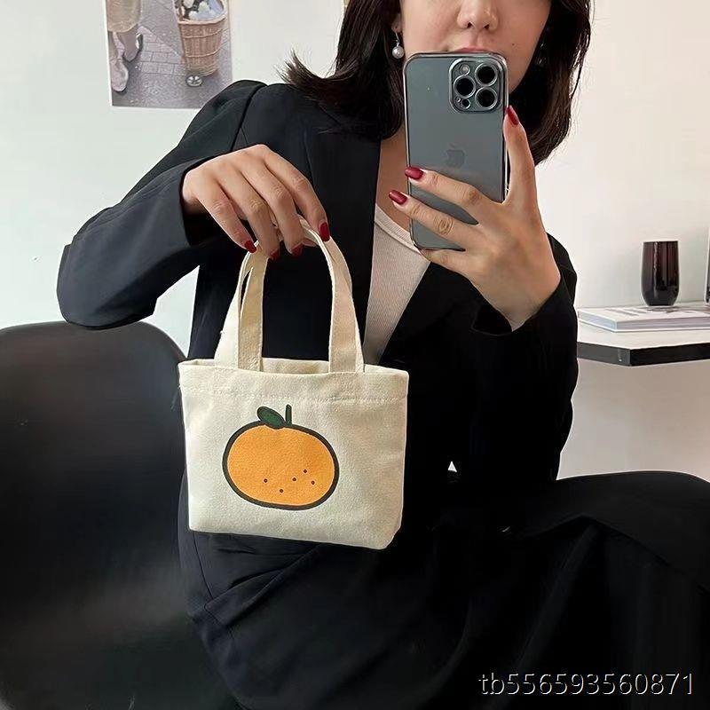 小布包手机包手提女韩版帆布包外出逛街小手提包简约百搭手拎包便