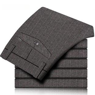 班杰奴男装男人字纹印花休闲裤秋季新款c舒适耐磨抗皱吊染商务西