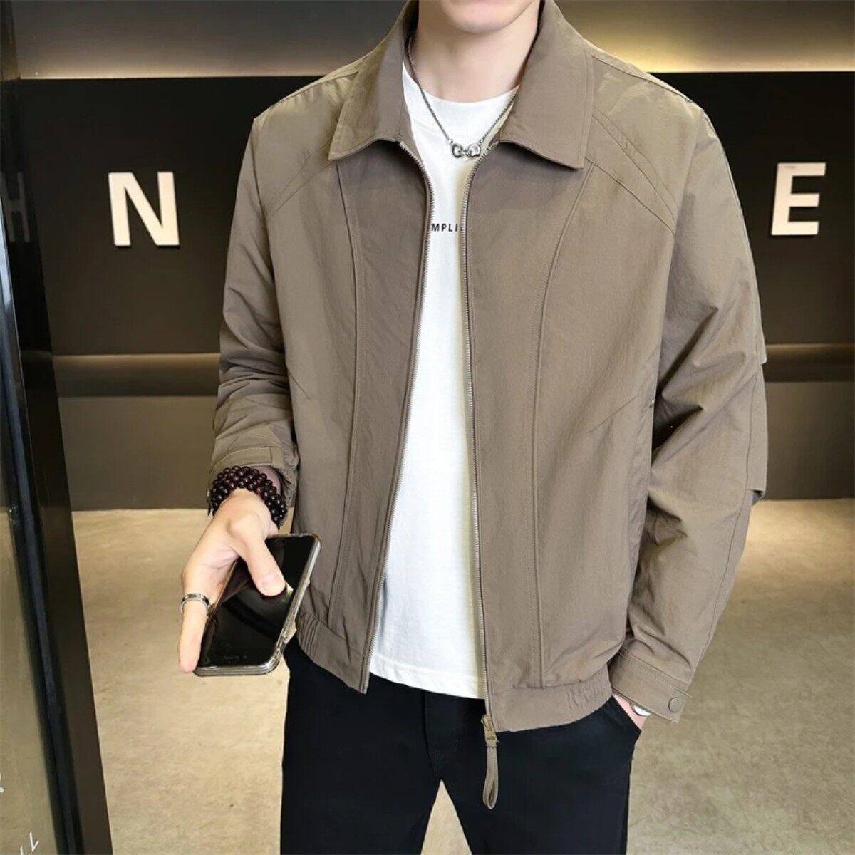 永恒衣派早秋新款男士行政夹克男装秋季外套翻领帅气工装中年夹克