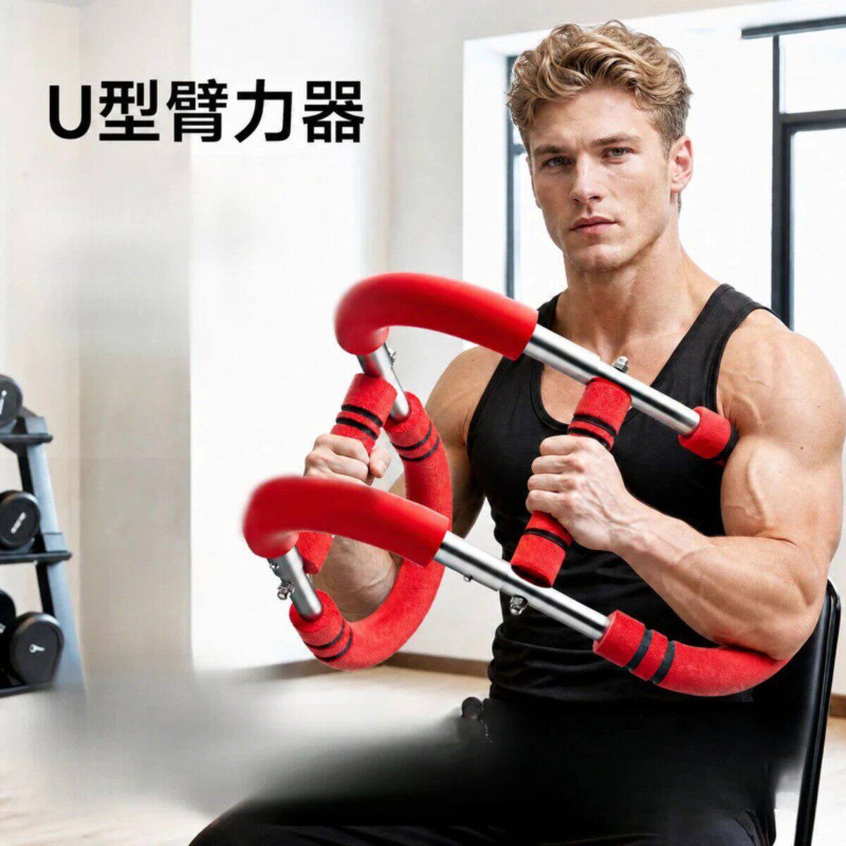 2恒盛臻品多功能U型臂力器臂力棒可调节男士手臂肌肉臂力器