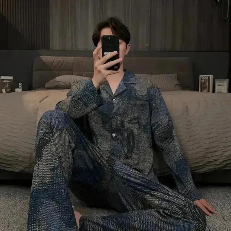 麦屿轻奢高级感男士睡衣春w秋冬季锁温德绒保暖大码可外穿家居服