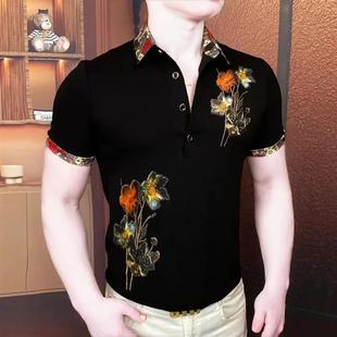 潮B流修身 师凯服饰品质甄g选2025夏POLO衫 时尚 半袖 翻领帅气T 男士