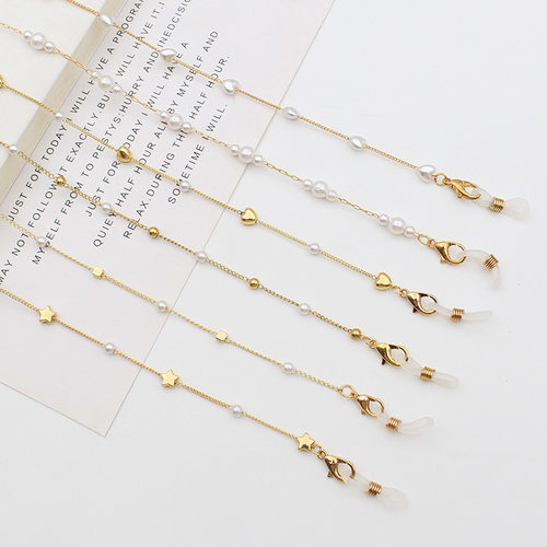 手工CCB仿珍珠眼镜链挂绳 时尚高级感防滑口罩挂绳眼镜链挂链