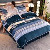 冬季 牛奶绒四件套新款 珊瑚绒被套床单加厚双面毛绒金貂绒床上用品