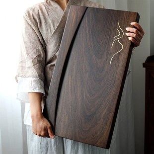 森煜 黑檀木茶盘实木家用托盘 简约现代小型茶台功夫茶具排水式