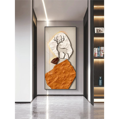 GULAGOS福运双收玄关装饰画轻奢入户走廊过道挂画现代简约肌理感