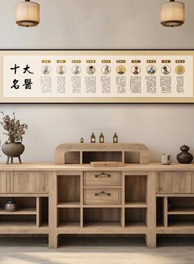 四季养生中医馆装饰挂画中医院药房中药文化墙布置十大名医挂图横