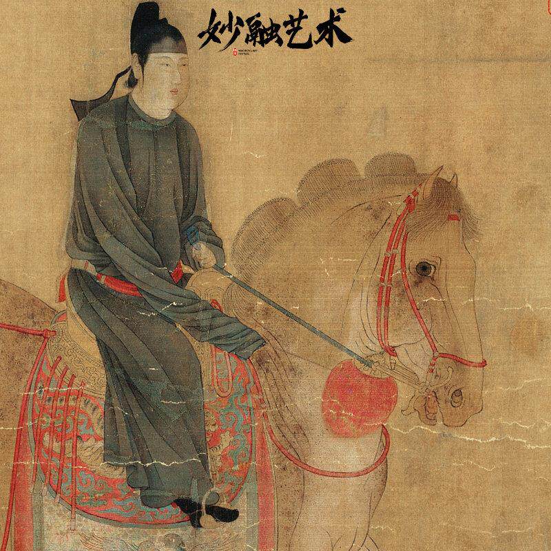 虢国夫人游春图张萱仕女图挂画唐风古代人物骑马画新中式装饰画