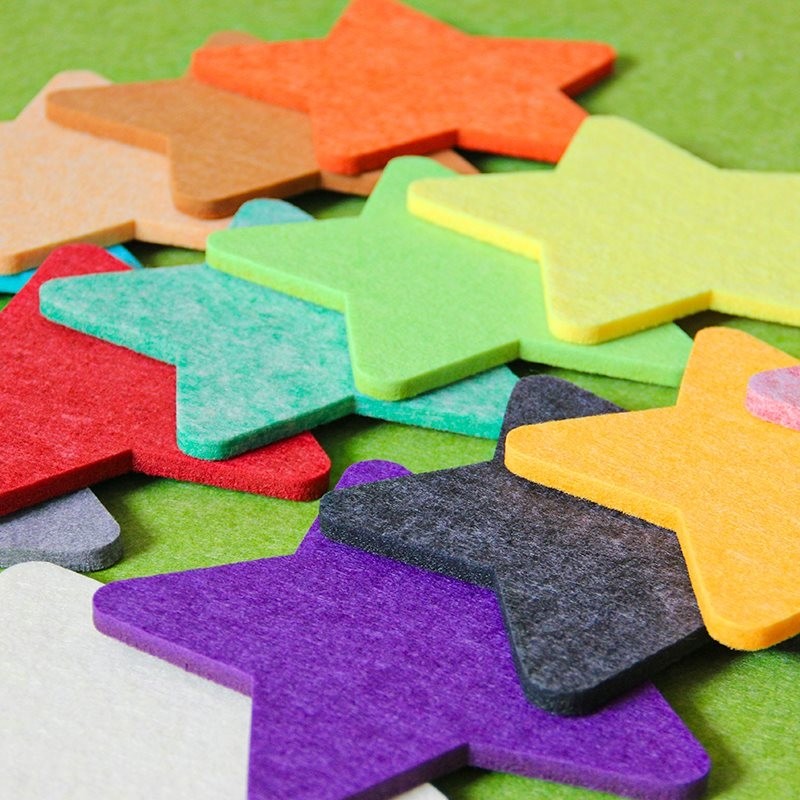 彩色圆角五角星星装饰立体墙贴9mm厚环保无甲醛毛毡板材质ins贴饰,家居饰品,软装墙贴,淘宝优惠券,粉丝福利购,淘宝优惠卷