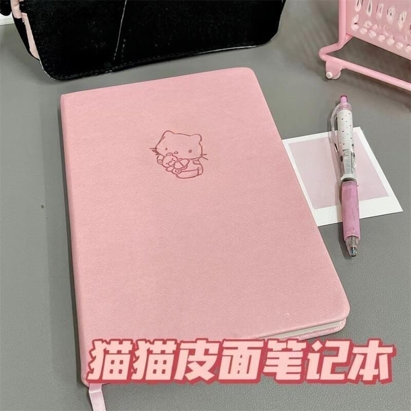粉砖高颜值笔记本少女心日记本学生记事本子小猫耐用可爱80张作业