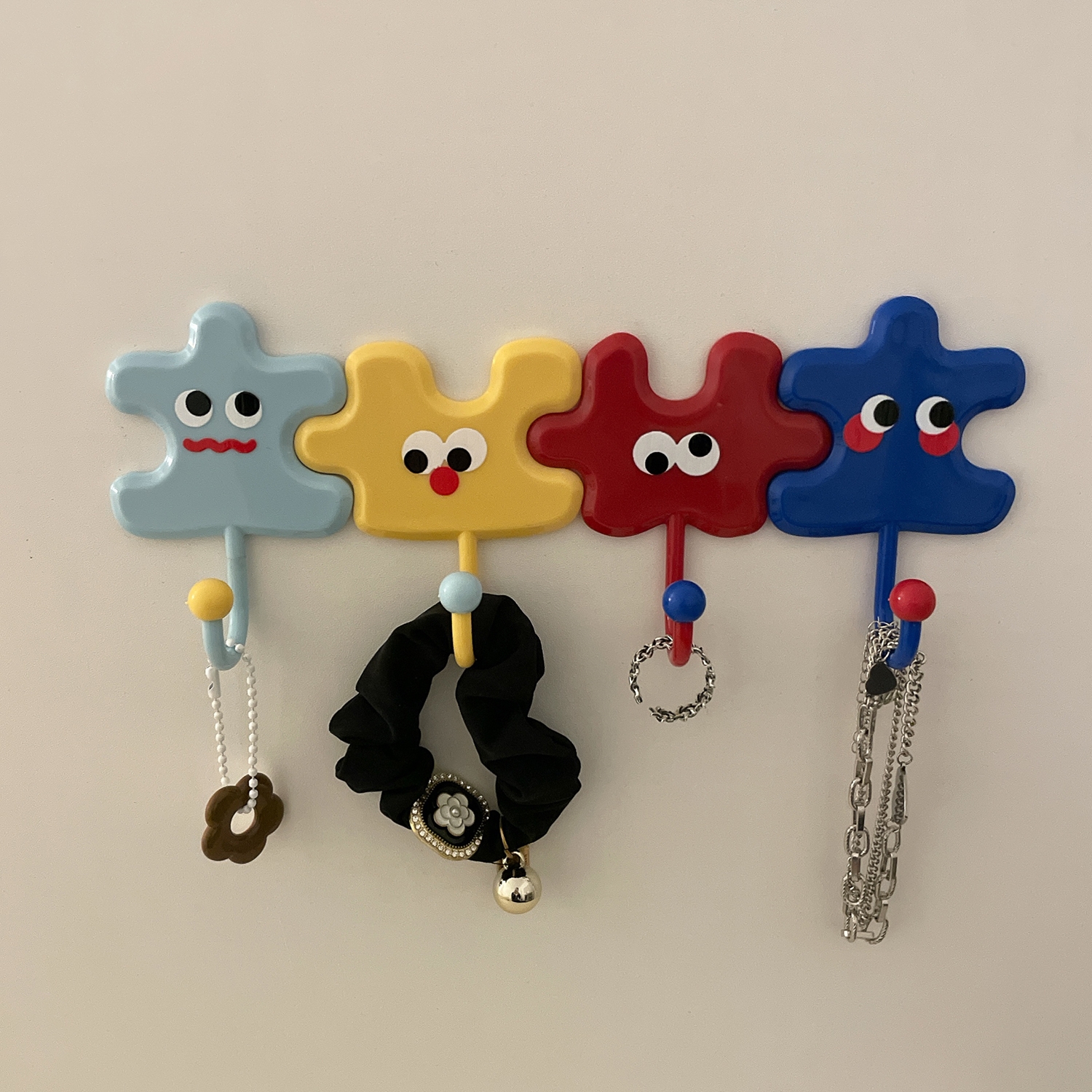 一套4个ins挂钩入户门后厨房浴室玄关架雨伞包钥匙创意可爱粘钩