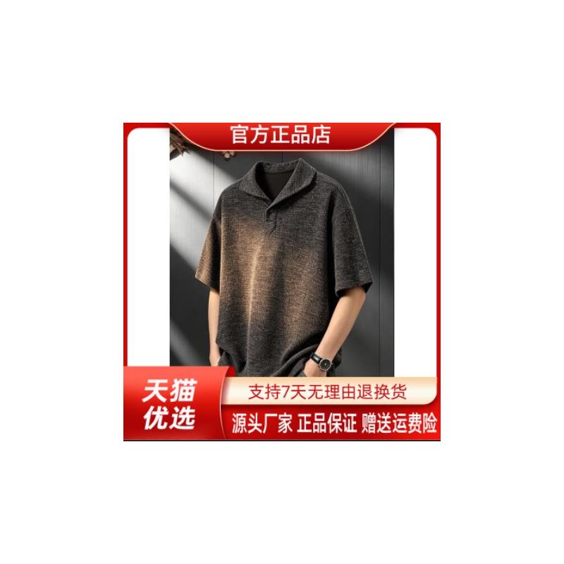 亦郎男装轻奢品质老钱风肌理感针织polo短袖夏T恤宽松大码打底72
