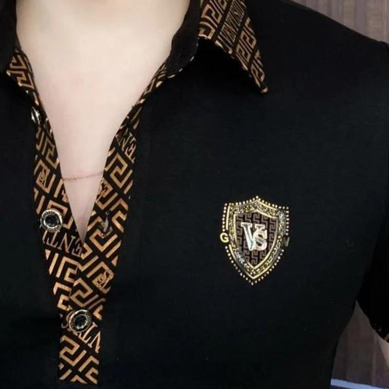 JW榕景轻奢欧a货奢品夏季男s士Polo衫大领polo衫男t恤丝光棉高品