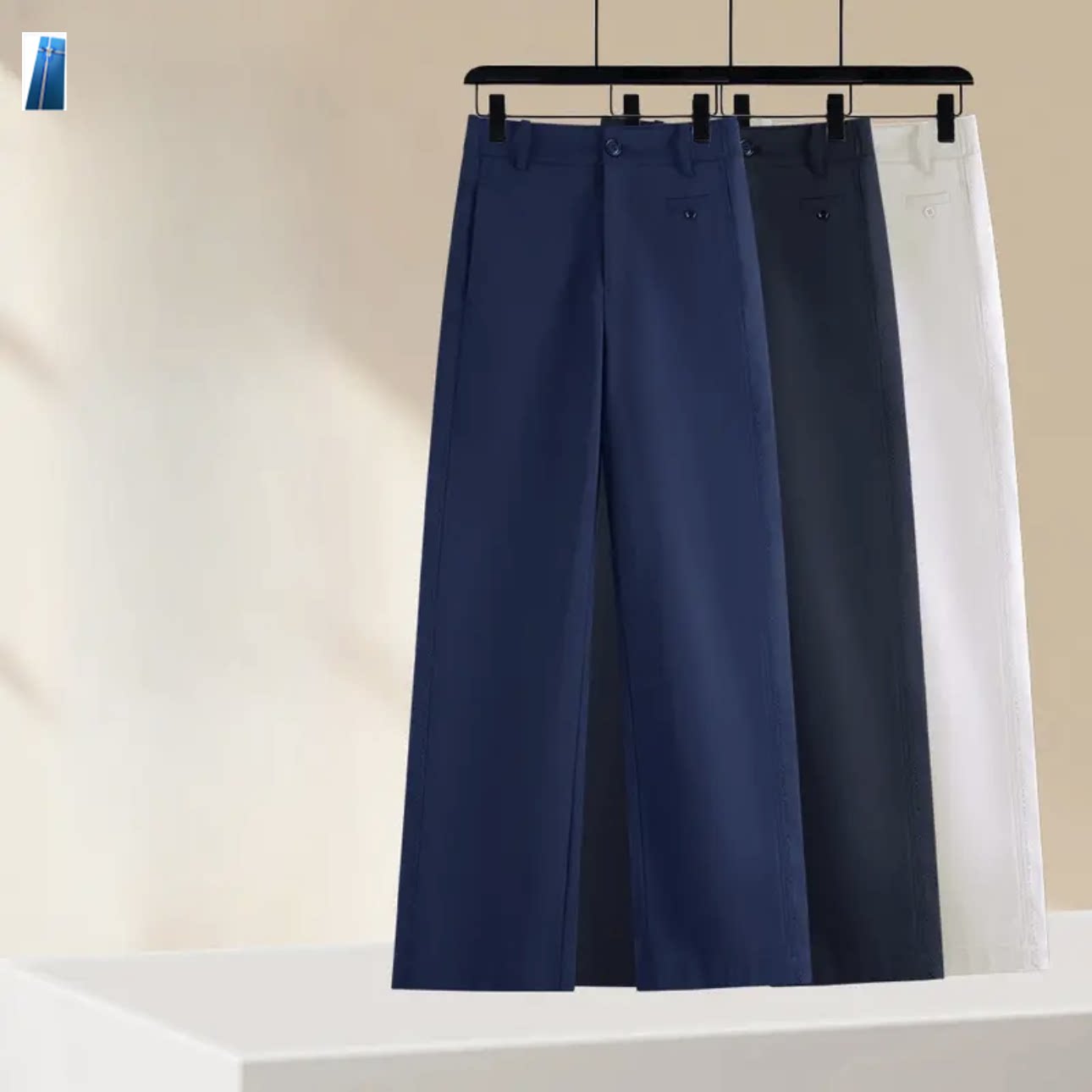 舒芝服装店春夏季新款高腰阔腿休闲裤女通勤时尚九分窄版直筒裤