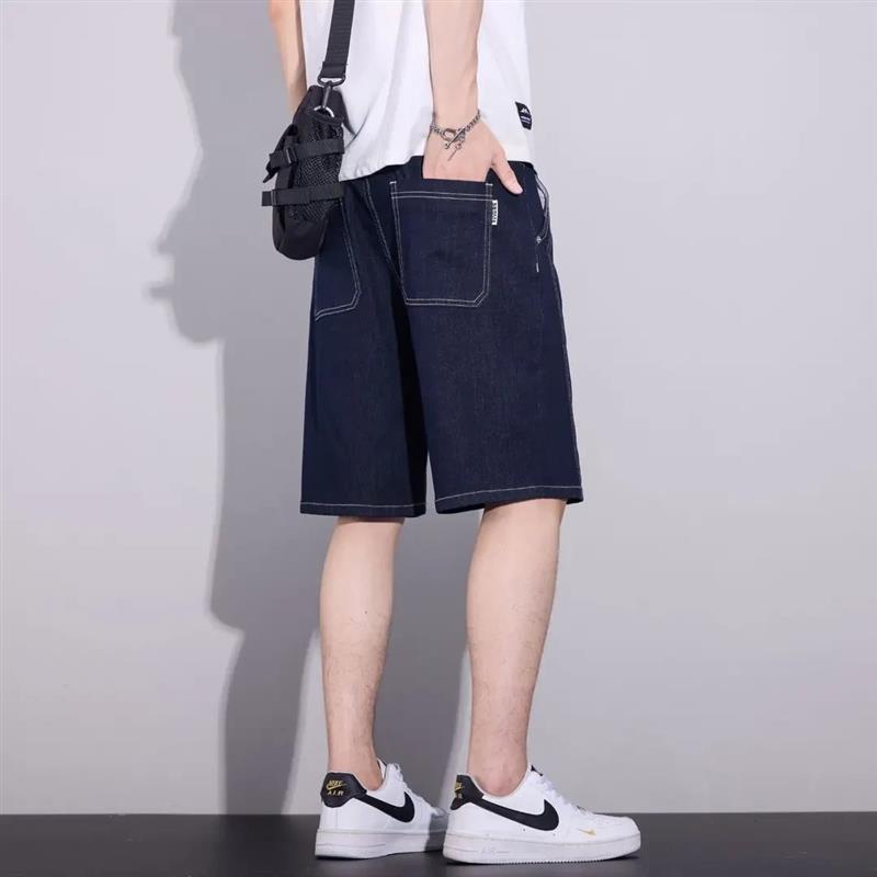 师凯服饰天丝原色牛仔短裤男士冰丝凉感K夏季薄款透气直筒五分中