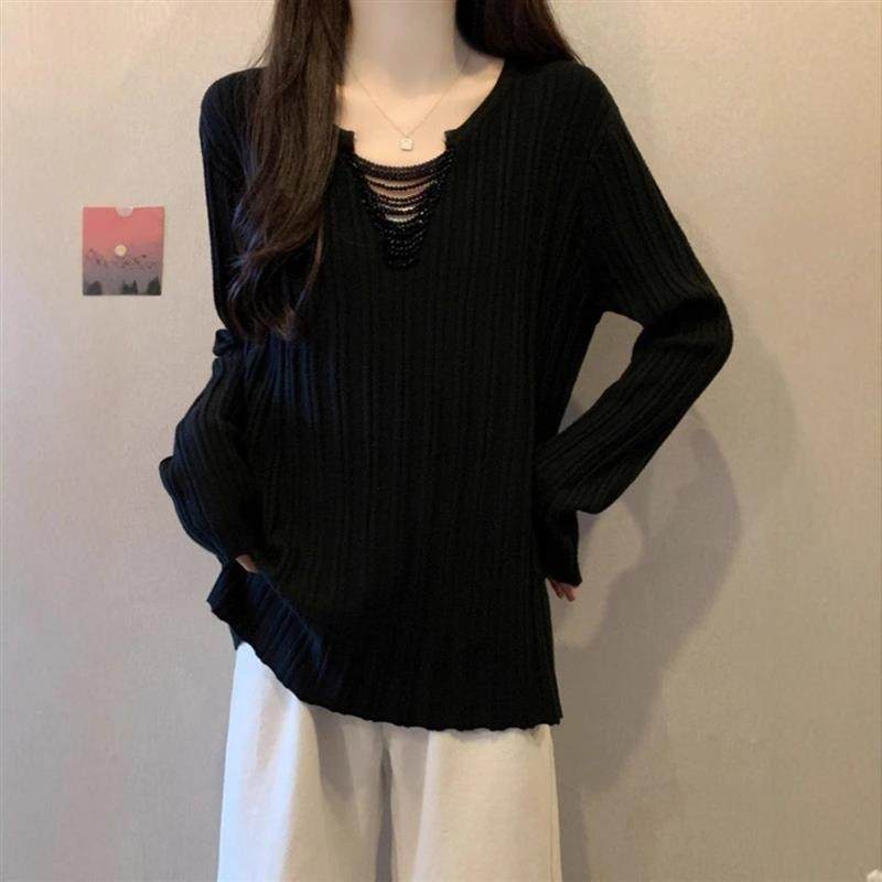 红学馆胖妹妹秋装大尺码女装串珠设计感针织衫套头毛衣显瘦宽松上,女装/女士精品,大码内搭,淘宝优惠券,粉丝福利购,淘宝优惠卷