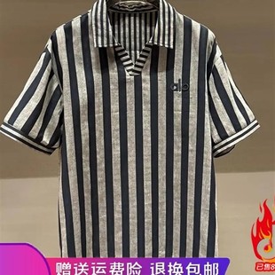 格Z子纯棉上 享奢名品男装 高奢品质夏季 英伦风黑咖色条纹短裤 i夏季